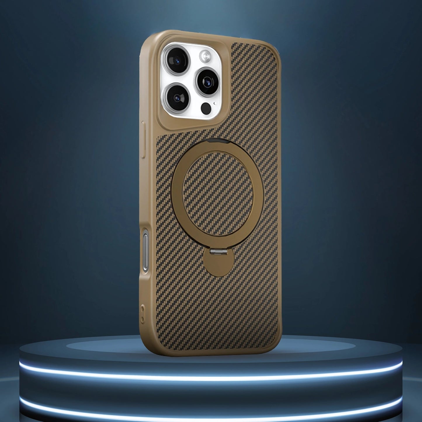 iPhone 16 Pro Carbon Fiber Texture TPU Magnetic iPhone Case