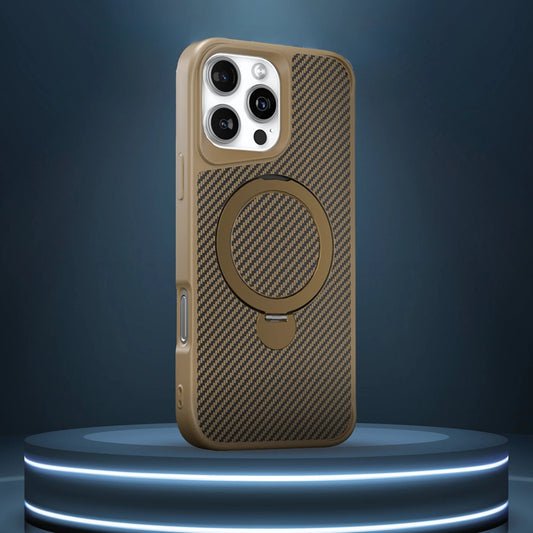 iPhone 16 Pro Carbon Fiber Texture TPU Magnetic iPhone Case