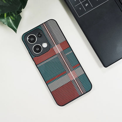 Oppo Reno13 5G Luxury Grid Pattern Glass Back Shockproof Case