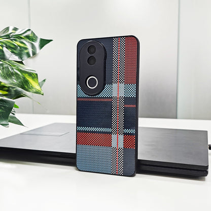 Vivo V50 5G Luxury Grid Pattern Glass Back Shockproof Case